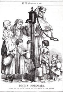 A 19th Century Illustration of Death Manning a Local Water Pump