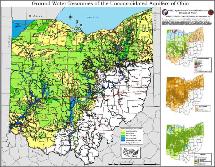 A map of the aquifer concentration in Ohio