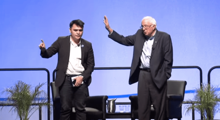 Bernie Sanders attempts to quiet the #BlackLivesMatter protestors at Netroots Nation